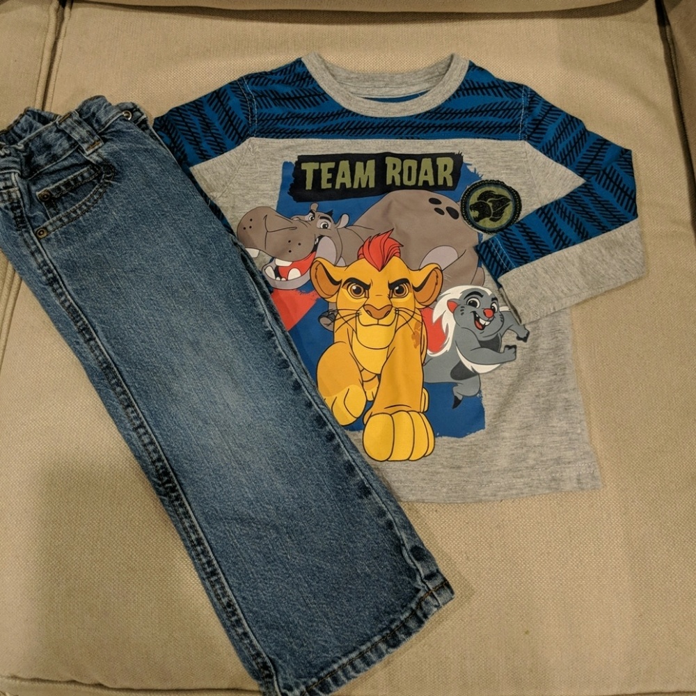 Long sleeve shirt and jeans